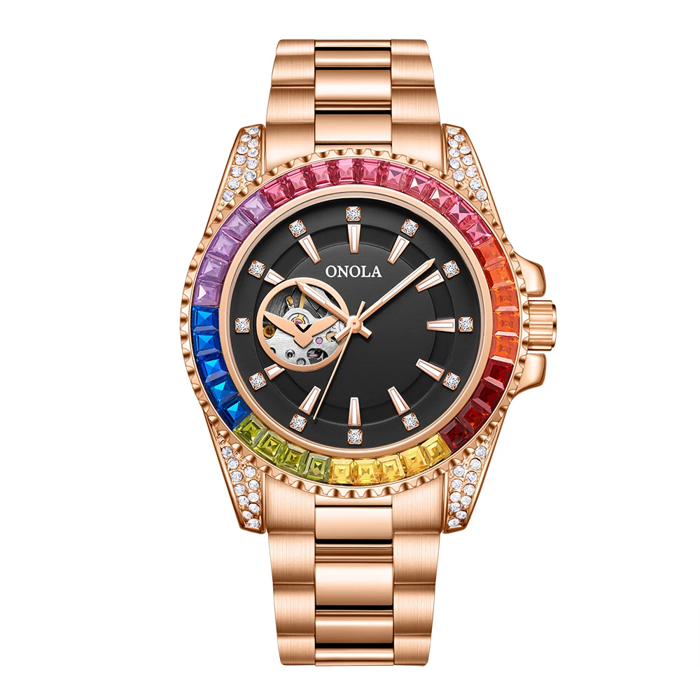 

ONOLA Top Brand New Watch for Men Mechanical Automat Luxury Brand Fashion Business Calendar Waterproof Stainless Steel Watches