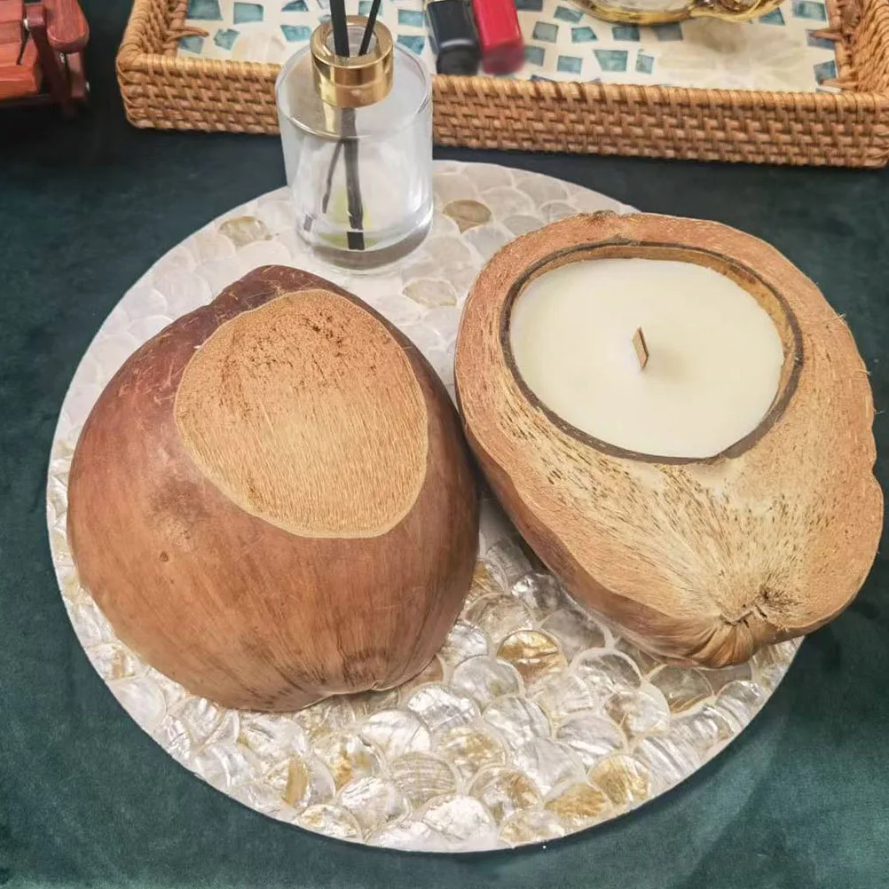

2 Pcs Coconut Shell Aromatherapy Bowl Container Jar Holders for Making