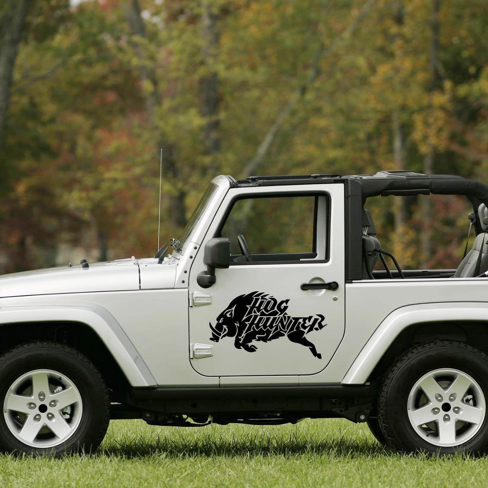 Car Stickers Off-Road 4x4 Door Body Vinyl Hog Hunter Wild Boar Decals Waterproof Auto SUV Truck Exterior Decoration Accessories