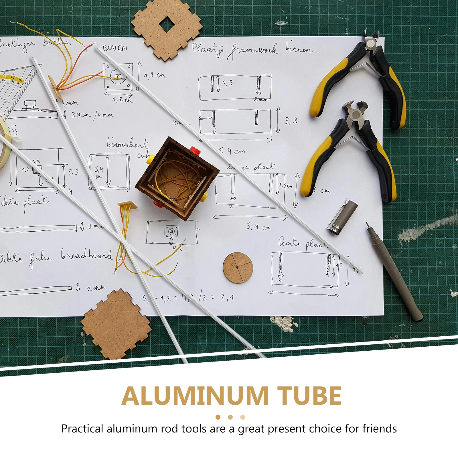 

3 Pcs Hollow Aluminum Tubes 3x0.5x300mm Round DIY Craft Rods Materials for Model Making Lightweight Strong Tools
