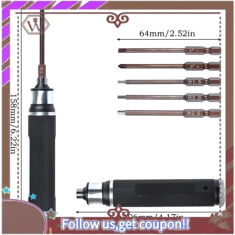 ABBG-6 في 1 مجموعة أدوات إصلاح المفكات 1.5 مم 2.0 مم 2.5 مم 3.0 مم الكل في واحد عرافة سائق اليد مجموعة ل RC FPV سباق الطائرة بدون طيار