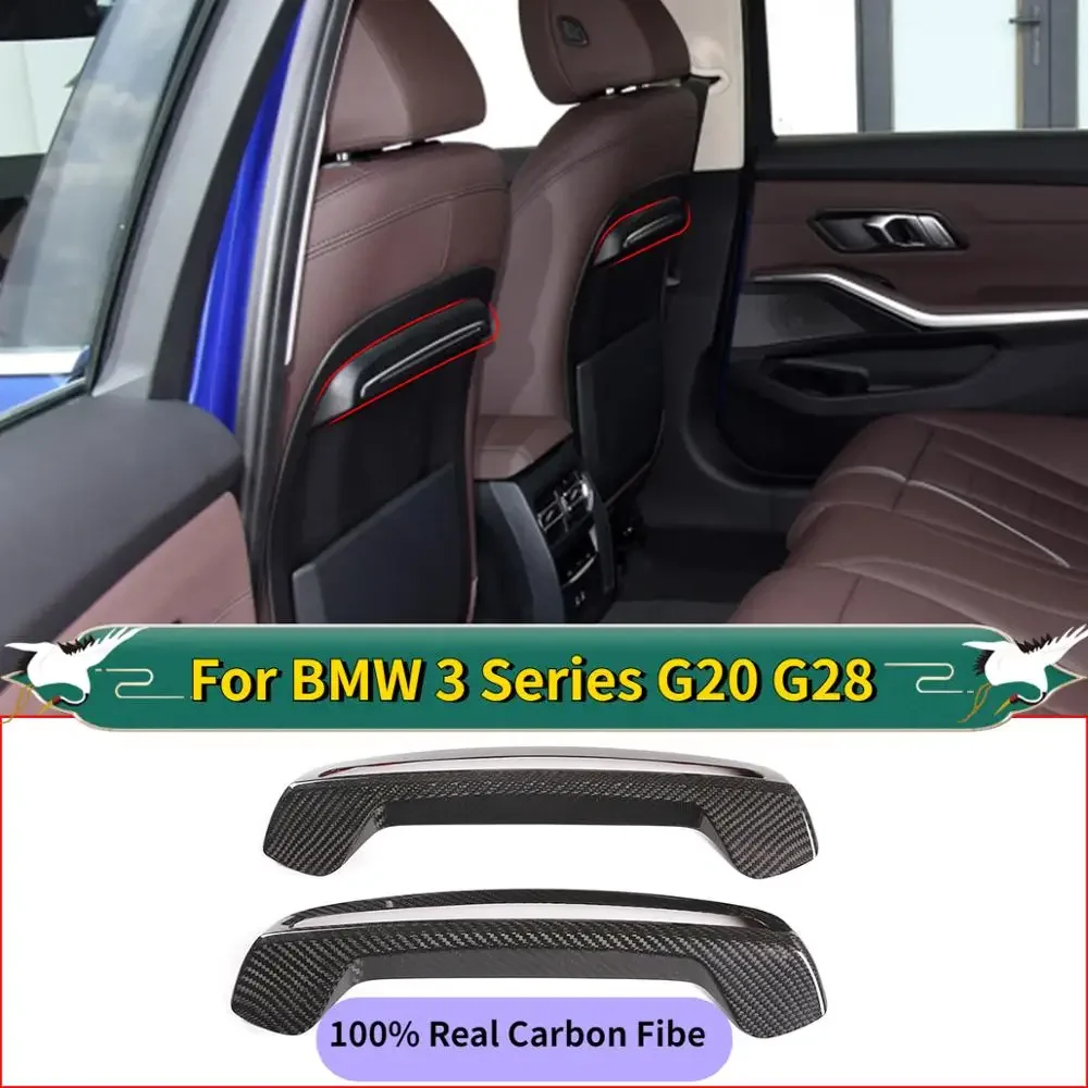 For BMW 3 Series G20 G28 320li 2019-2020 100% Real Carbon Fibe Car Front Row Seat Back Decoration Strips Trim Car Accessories