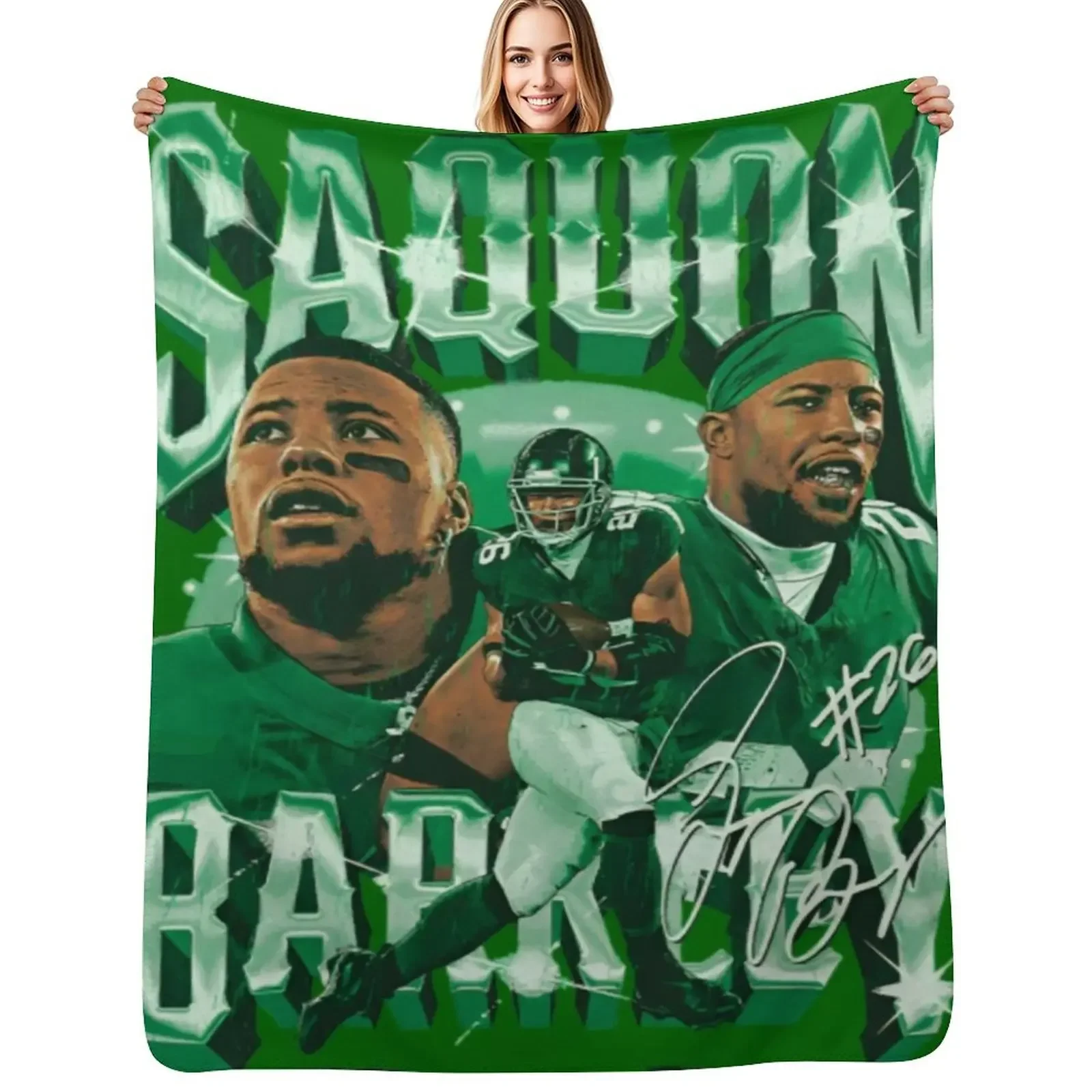 

Saquon Barkley Throw Blanket Luxury Designer for babies Thin Tourist Blanket