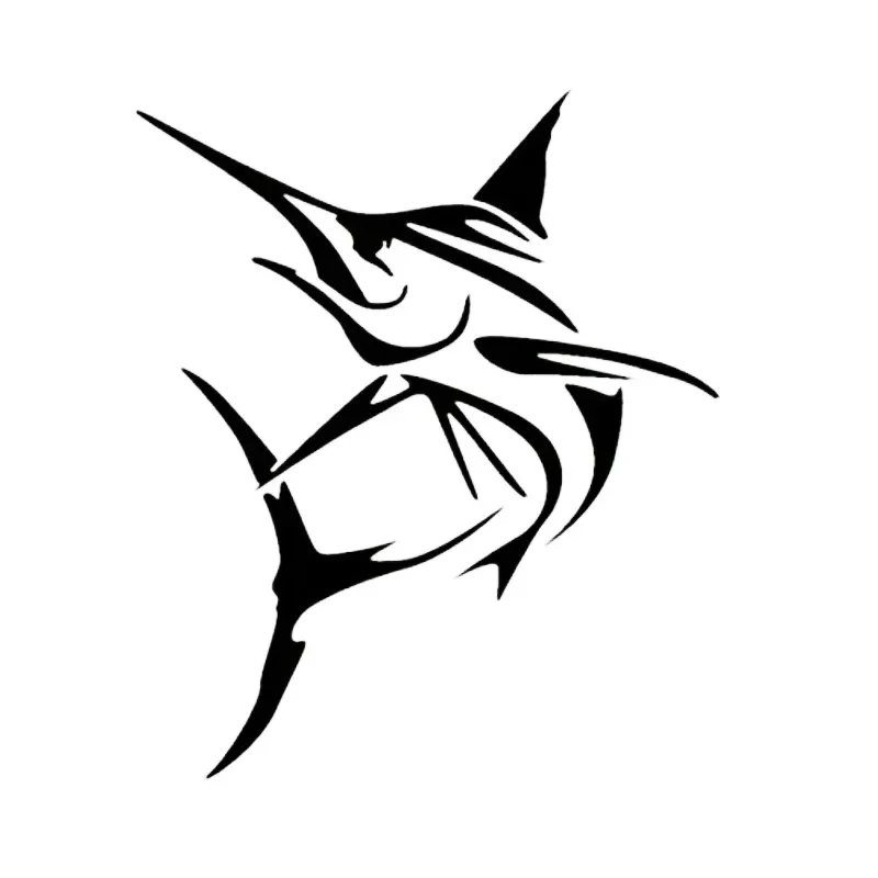 Adesivo per auto in PVC da 15 cm Pesce spada marina Modello di pesca in barca Accessorio Manica Protezione antigraffio Protezione solare per moto Impermeabile
