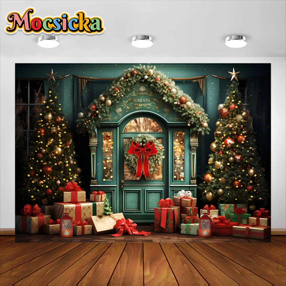 Mocsicka الشتاء عيد الميلاد خلفية التصوير الفوتوغرافي عيد الميلاد مشهد الثلج الطفل صور التصوير الفوتوغرافي الأسرة حفلة خلفية استوديو تبادل لاطلاق النار الدعامة