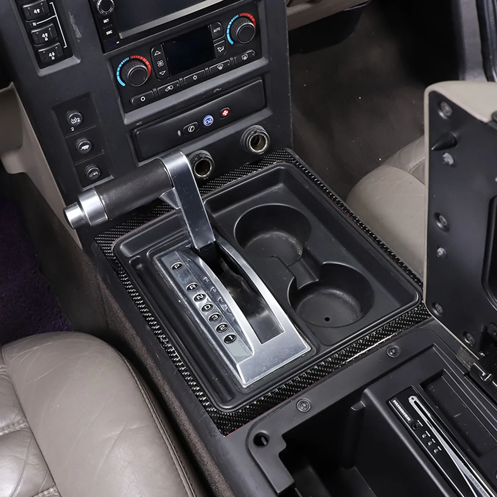 

For Hummer H2 2003-2007 Soft Carbon Fiber Car Central Control Gear Shift Panel Trim Sticker Car Accessories