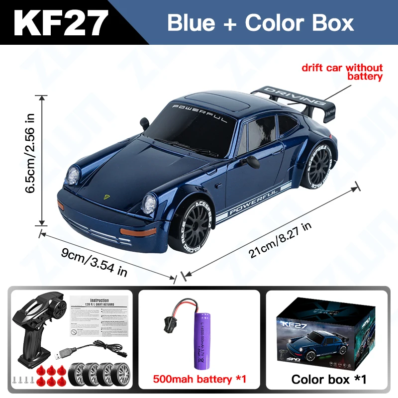 1:20 RC Drift Car With LED Light 4WD Radio Remote Control Vehical Professional 4x4 Racing High Speed Toy for Kids Best Gift