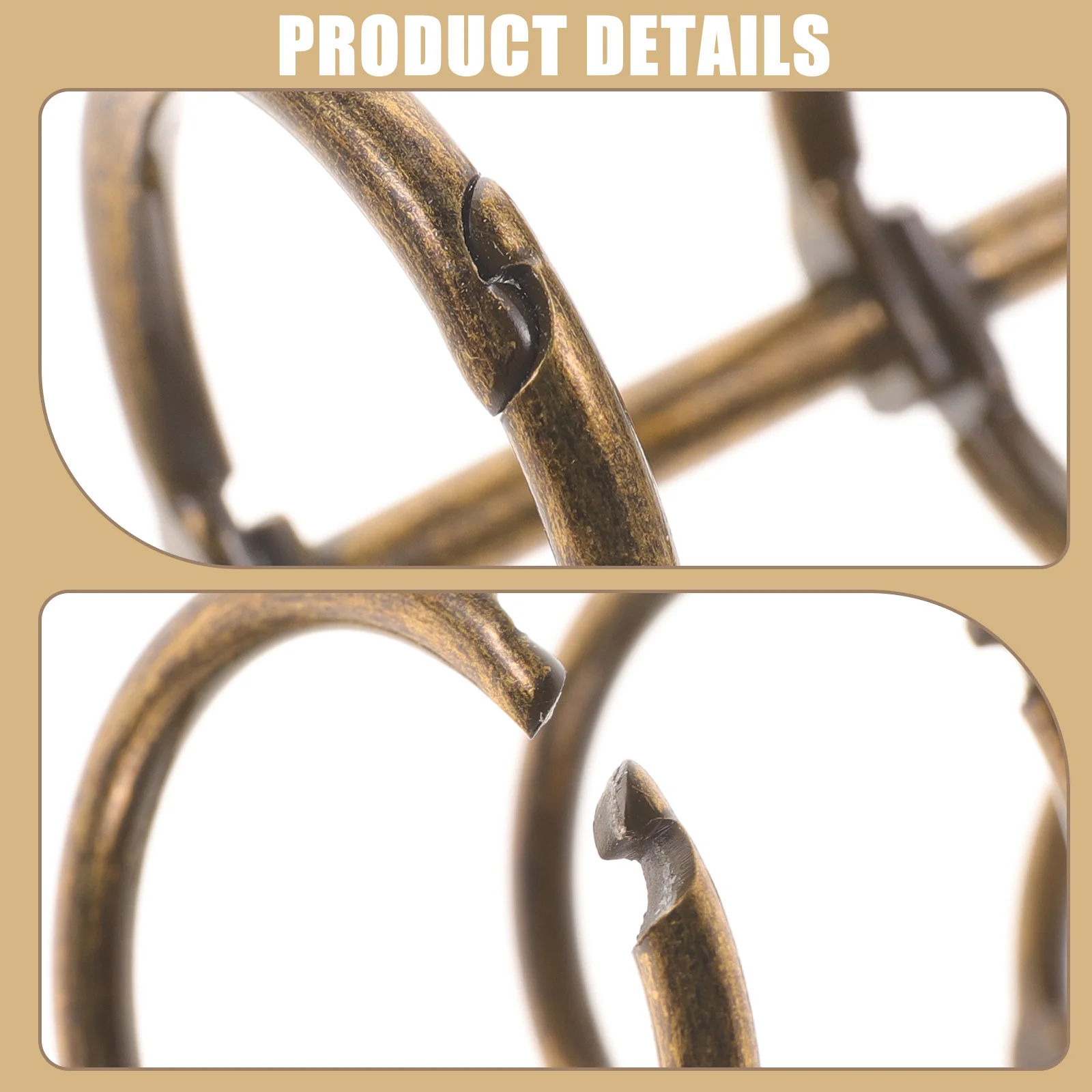 6 szt. Przenośne kółka do segregatora, wysokiej jakości stop, bez odrywania koloru, gładkie krawędzie, segregator z trzema otworami na luźne kartki, wygodne zapięcie na zatrzask.