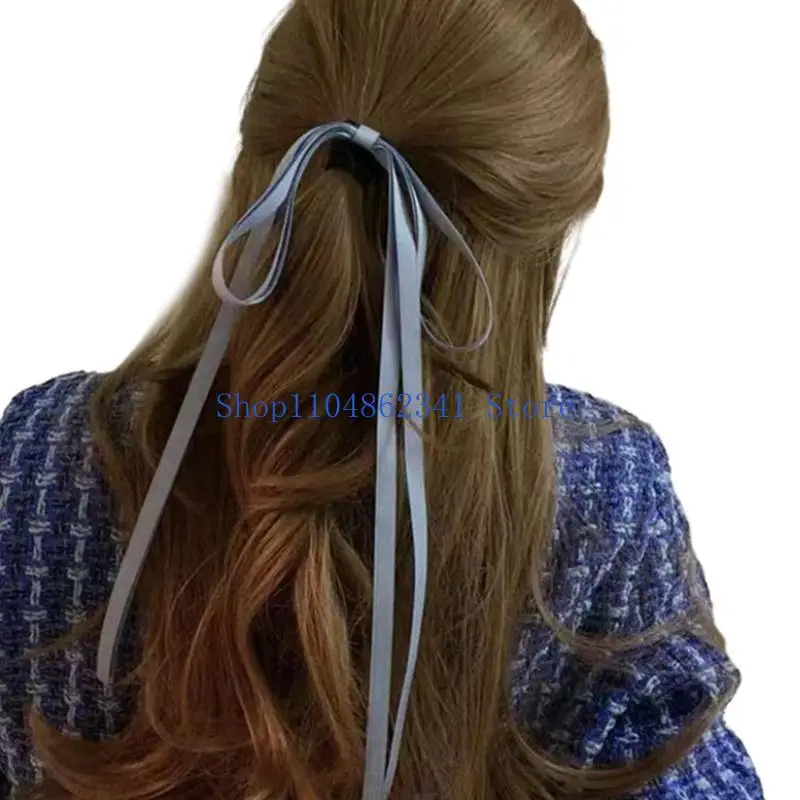 Dây buộc tóc nơ lớn 5asd sành điệu Phụ kiện tóc ruy băng dài thời trang dành cho nữ