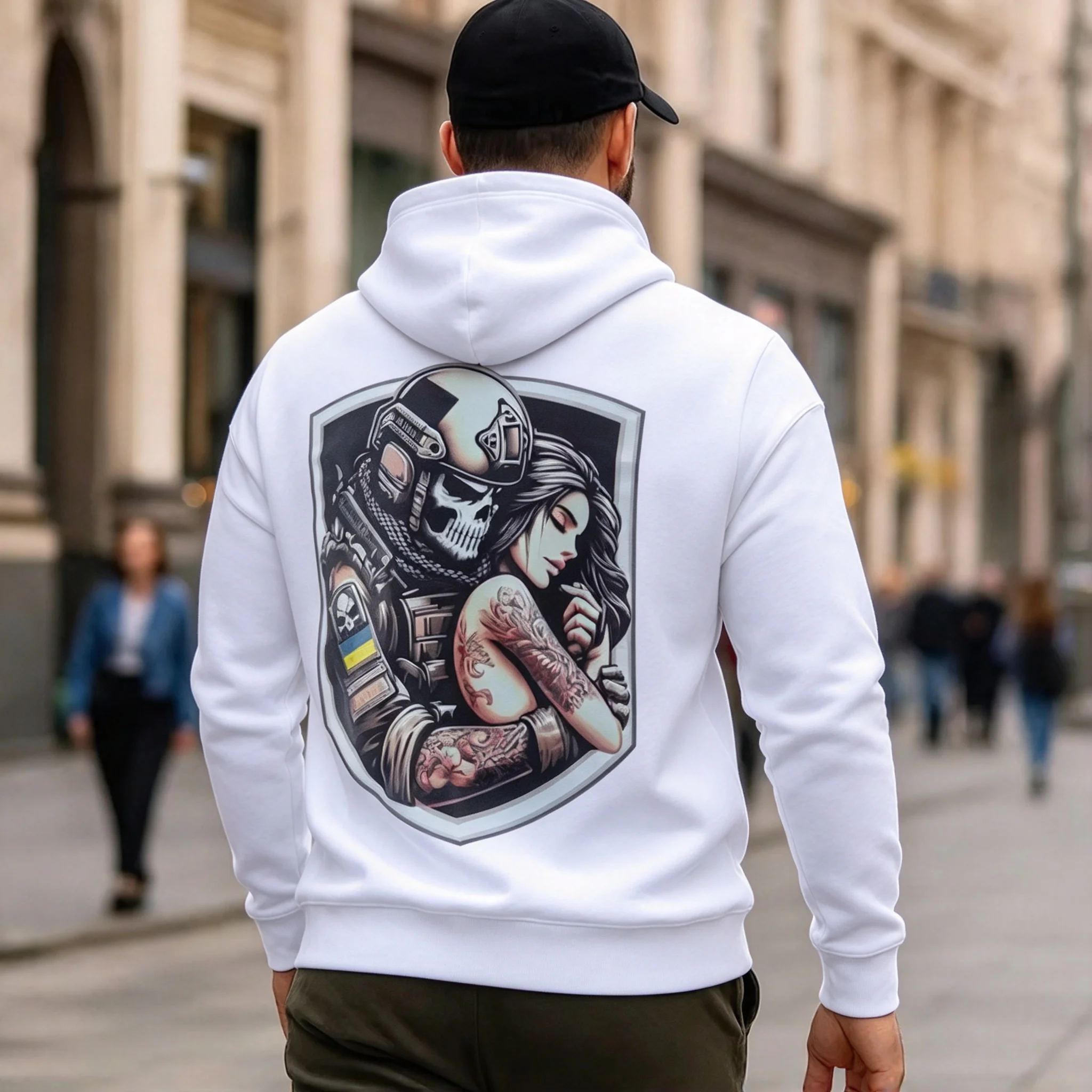 2026 Extra Large Tactical Print Sweatshirt - Military Design - Essential for Men - Long Sleeve Fall/Winter Hooded Jacket