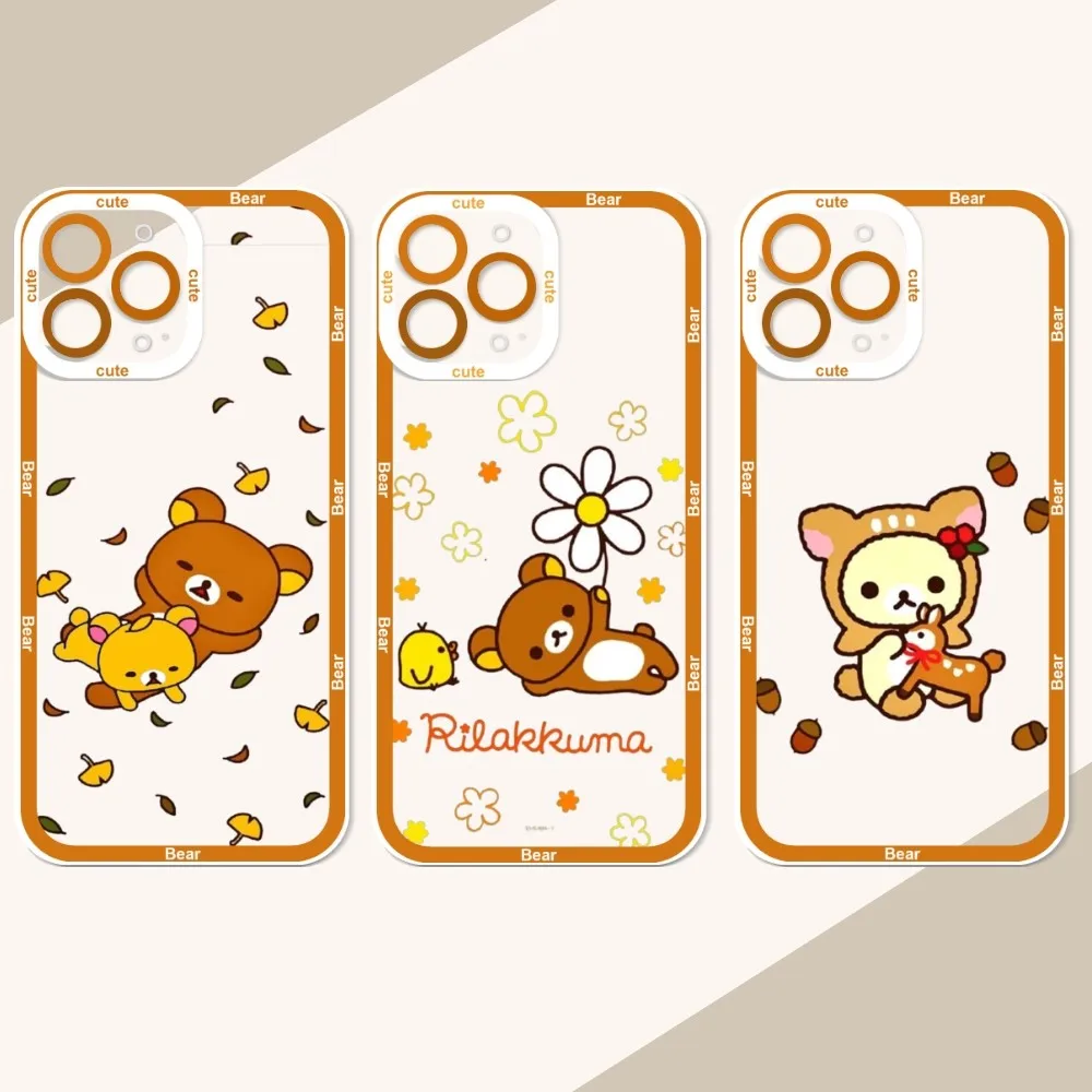 R-Rilakkuma Bear Phone Case For IPhone 12 11 13 14 Pro Max XR XS Max 16Plus 16promaxCase