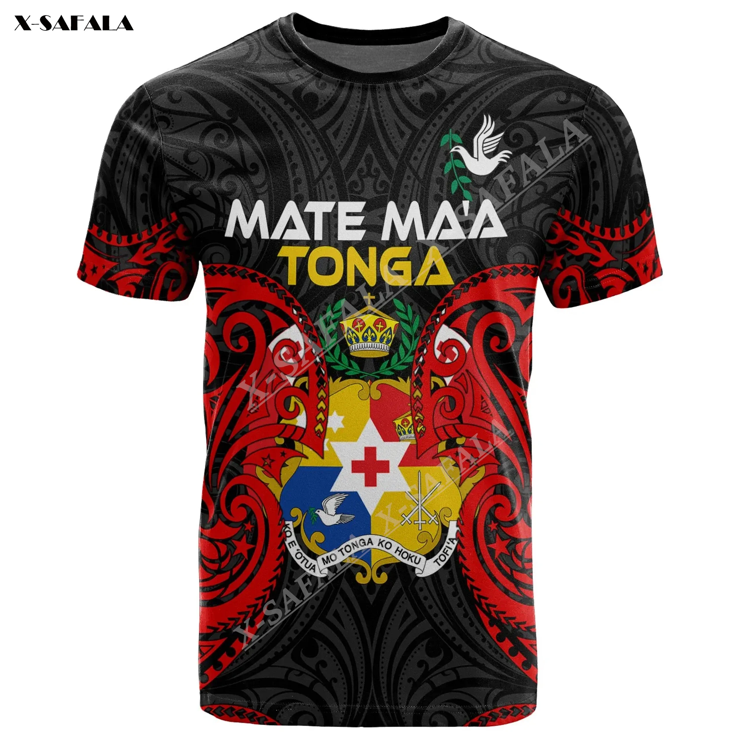 Tonga  Mate Ma'a  Polynesian Custom 3D Print Men T-Shirts Tops Tees Short Sleeve Casual Milk Fiber Quick Dry Summer Breathable