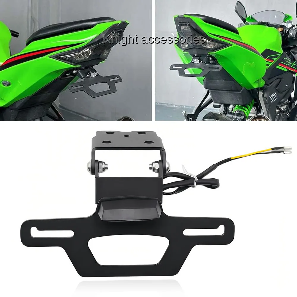 For Ninja ZX-4R ZX-4RR ZX-25R ZX 250 Motorcycle Rear Short Tail Stock License Plate Holder Tailstock Foldable Bracket Kit
