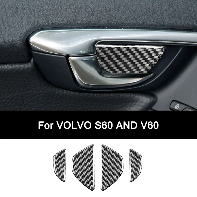 

For VOLVO S60 and V60, Premium Carbon Fiber Car Door Inner Bowl Panel Interior Sticker Personalized Auto Accessories