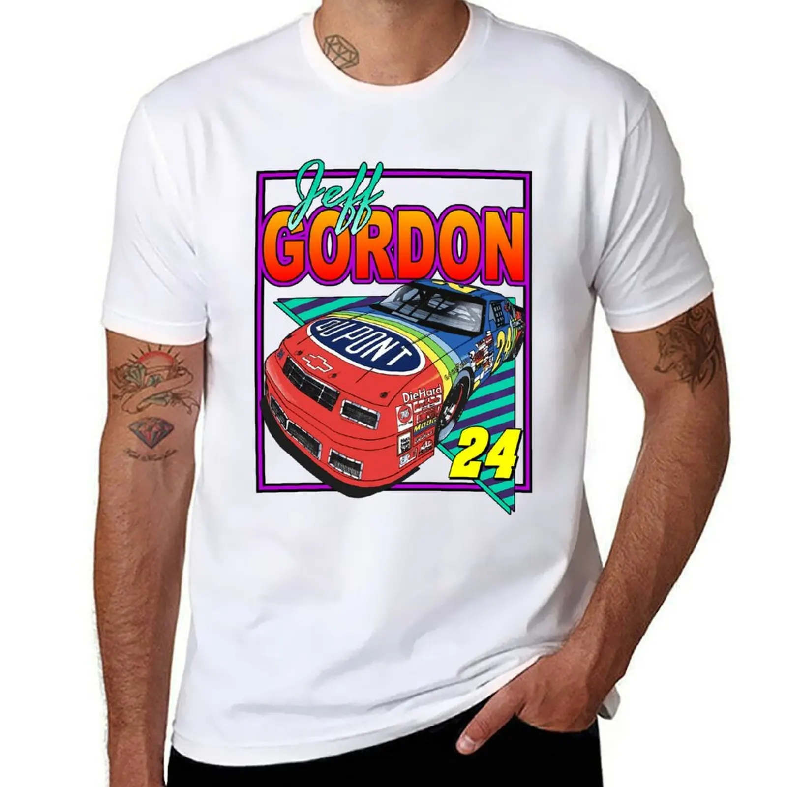 

Jeff Gordon Retro Nascar Design T-Shirt g man t shirts for men man t shirt cotton T-Shirt