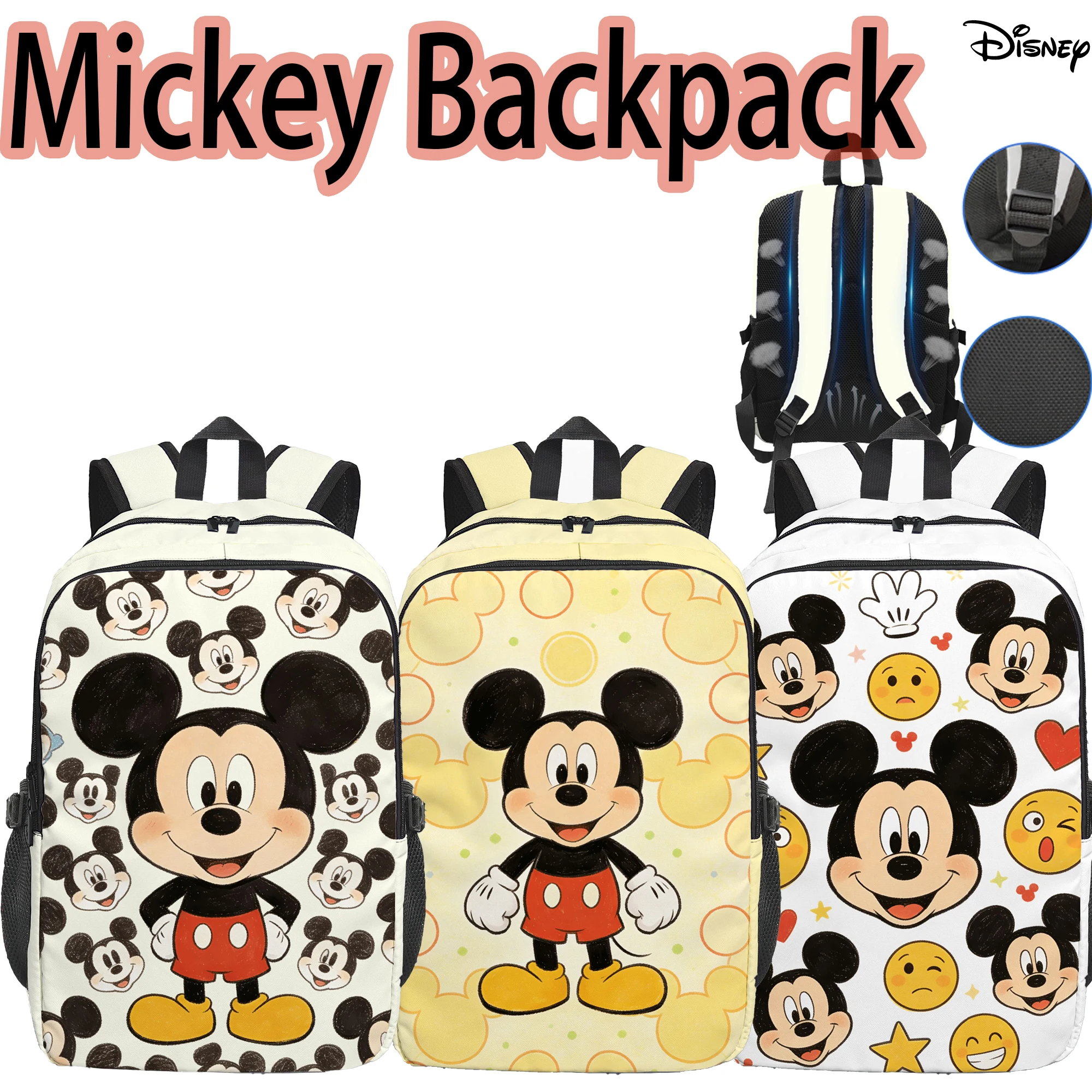 

1 шт. Рюкзак для ноутбука с Микки Диснеем, модный и простой, приятный в подарок, унисекс, стиль для пары, большая вместимость, высокое качество