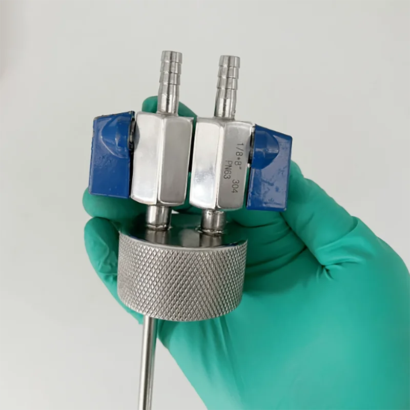GL45 stainless steel integrated cap with valve 304 two-way extended feeding cap feeding cap buffer bottle cap