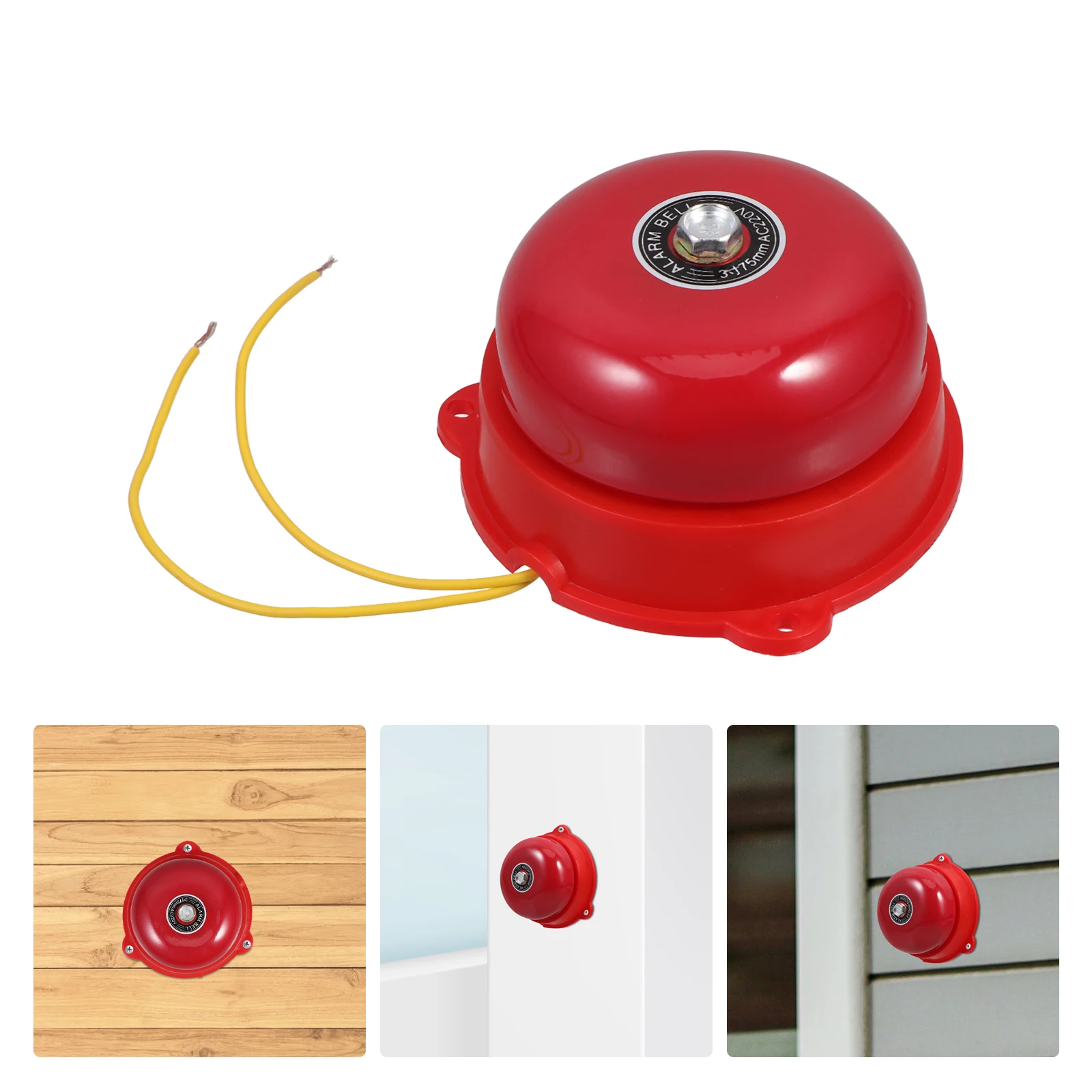 

1 шт. красный пожарный звонок 220 В ручной электрический дым домашняя безопасность аварийный звонок громкий звук металлическая школа