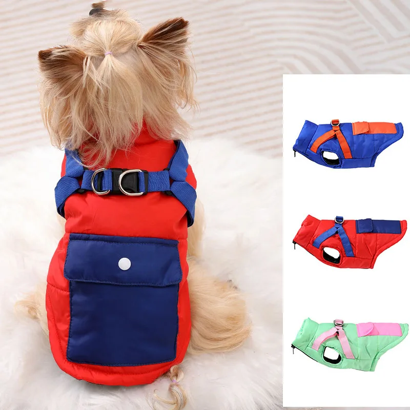 

Winter Dog Clothes Zipper Coat Jacket With Pocket Costume For Small Medium Dogs Dachshund Pug Pet Clothing Puppy Vest Jackets XL