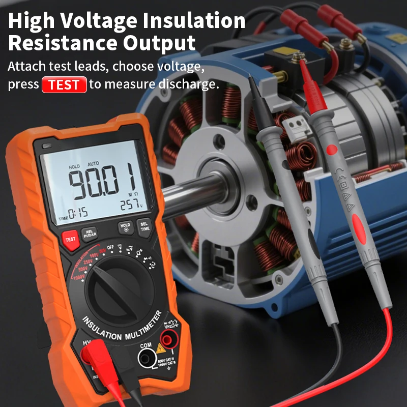 High-precision 19999 counting hand-held multimeters and megohms for measuring voltage, current, resistance, and capacitance
