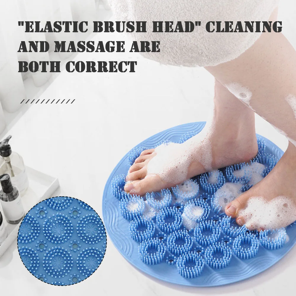 Keset Kaki Gosok Punggung Silikon Fleksibel Kamar Mandi Anti Selip Sikat Pijat Mandi Dapat Digantung Anti Selip untuk Menggosok Kaki
