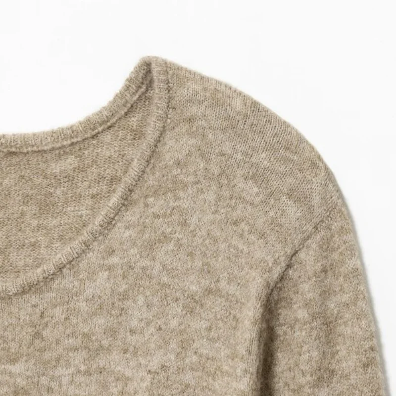 Botão camisola de malha topos bainha gravata um nó design mangas compridas moda senhora do escritório outono inverno quente streetwear casaco