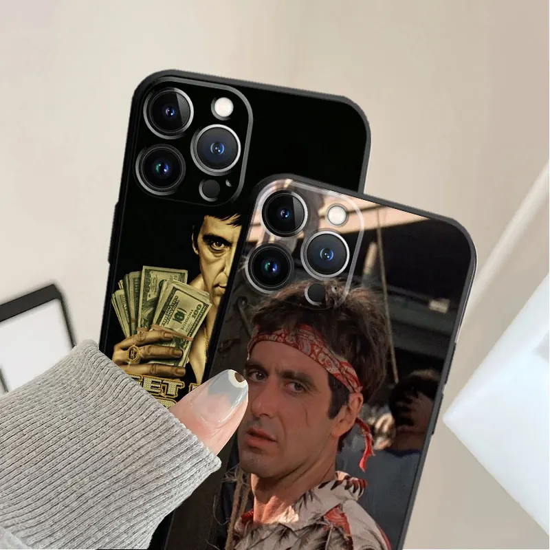 Soft Silicone Cover Phone Case For iPhone 15 14 13 12 11 Pro Max Plus XS XR 12 13 Mini Shell Movie Scarface Al Pacino