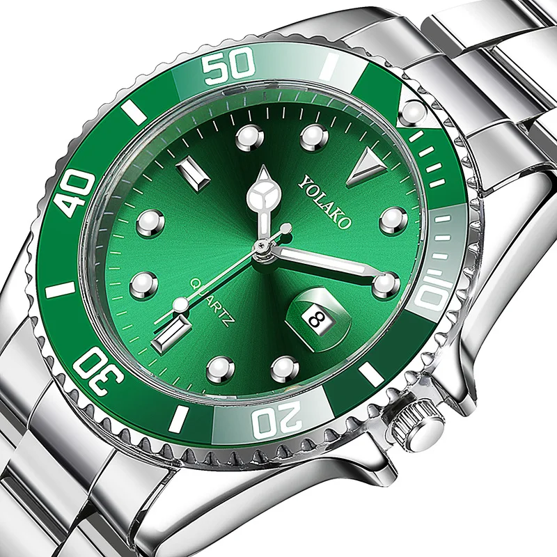 Calendar Green Water Ghost Watch Men's Watch Steel Band Quartz Watch Watch