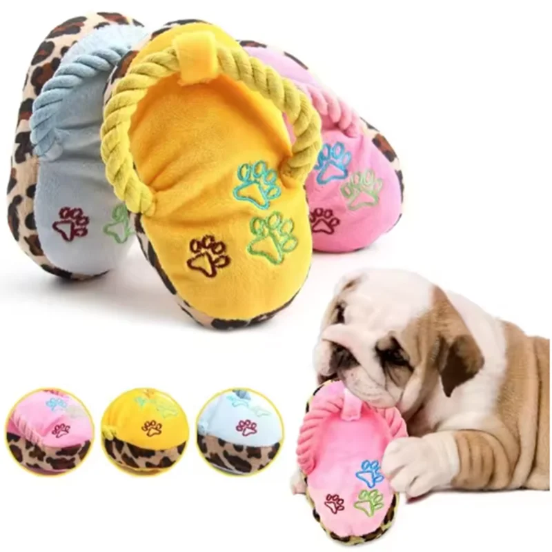 

Funny Pet Dog Plush Toys Slippers Bite Chicken Leg Shoe Shape Small And Medium-Sized Dog Outdoor Training Toys