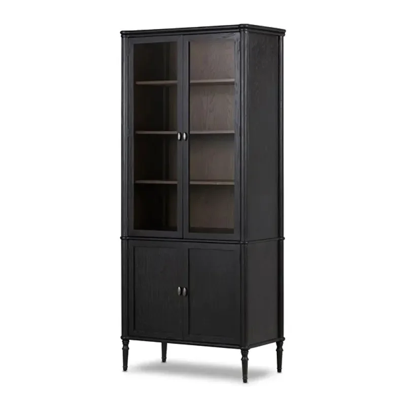 

yj15 French Style Solid Wood Vintage Distressed Restaurant Display Cabinet Antique Sideboard Wine Cabinet