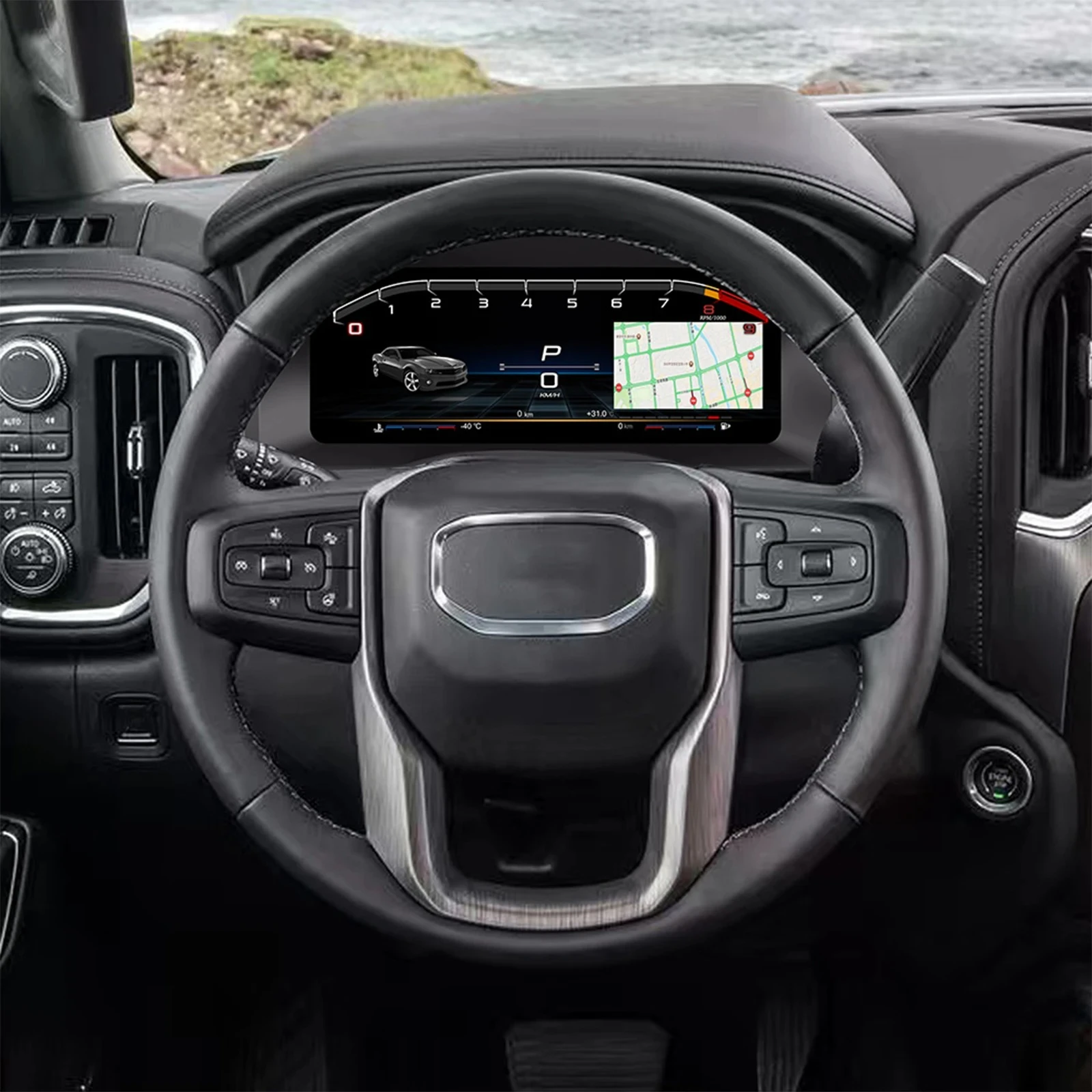 LCD Digital Cluster Virtual Cockpit for Silverado GMC 2019-2024 LCD Instrument Panel Car Speed Meter
