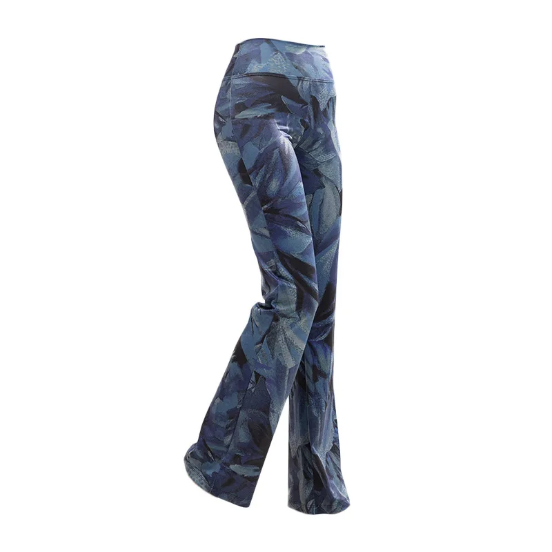 بنطلون يوجا نسائي عالي الخصر بتصميم يبرز منحنيات الجسم، سروال طويل مستقيم للرقص واللياقة البدنية، ملابس رياضية بنقشة الفهد #1