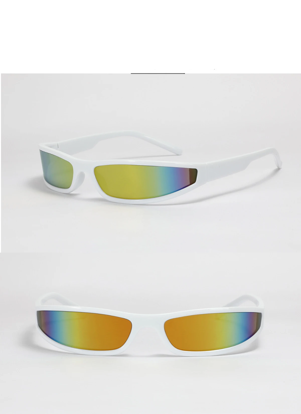 Narrow Rectangle Y2K Sunglasses 2025 Luxury Brand Punk Wrap Arou7.85