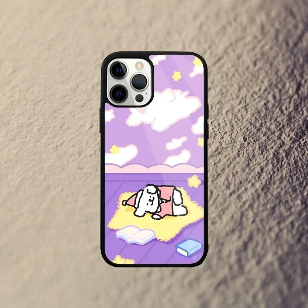 Korea Line Puppy Malteser Handyhülle für iPhone 17,16,15,14,13,12,11,Pro,Max,Plus,Mini,SE4,E Magnetisches Magsafe Wireless Charging