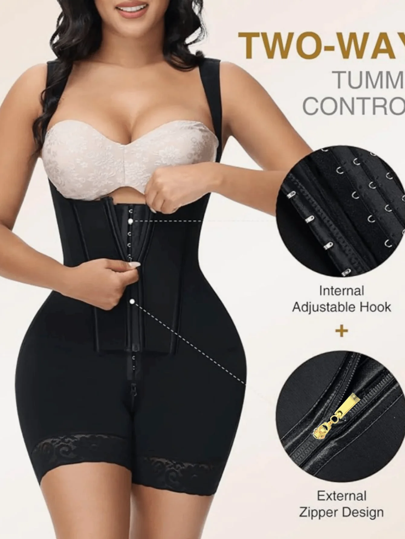 

1 шт. Женское корректирующее белье в колумбийском стиле, боди с застежкой-молнией, корсет с открытым бюстом, комбинезон для коррекции живота, шорты с эффектом подтяжки ягодиц