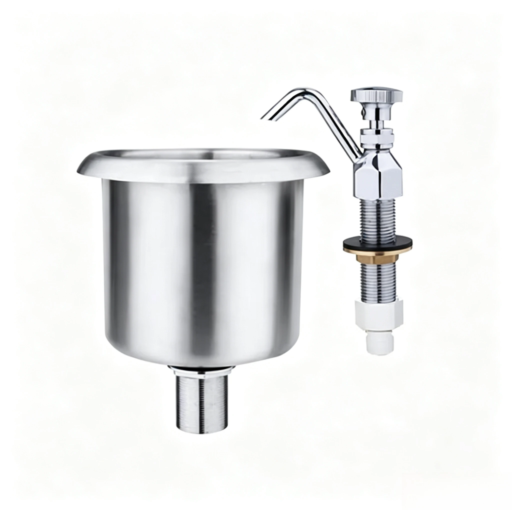 Stainless Steel Long Spout Bar Counter Faucet Commercial Continuous Flow Tap For Coffee Milk Tea Shop Sink Cup Washing