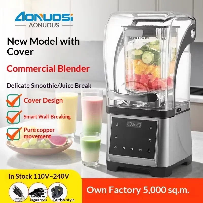 Commercial Smoothie Maker High Power Fruit Blender for Milk Tea Shop Heavy Duty Ice Crushing Machine Professional Food