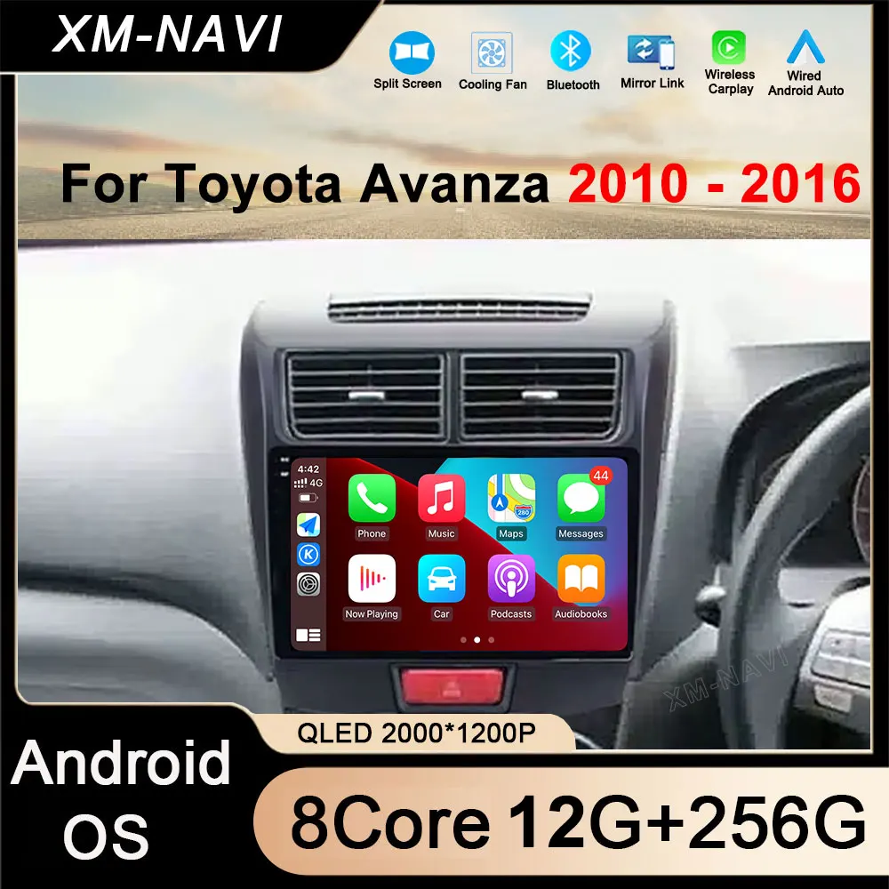 For Toyota Avanza 2010 2011 2012 2013 2014 2015 2016 Car Radio Multimedia GPS Navigation Android 14 Auto Carplay 4G+ WIFI Tools