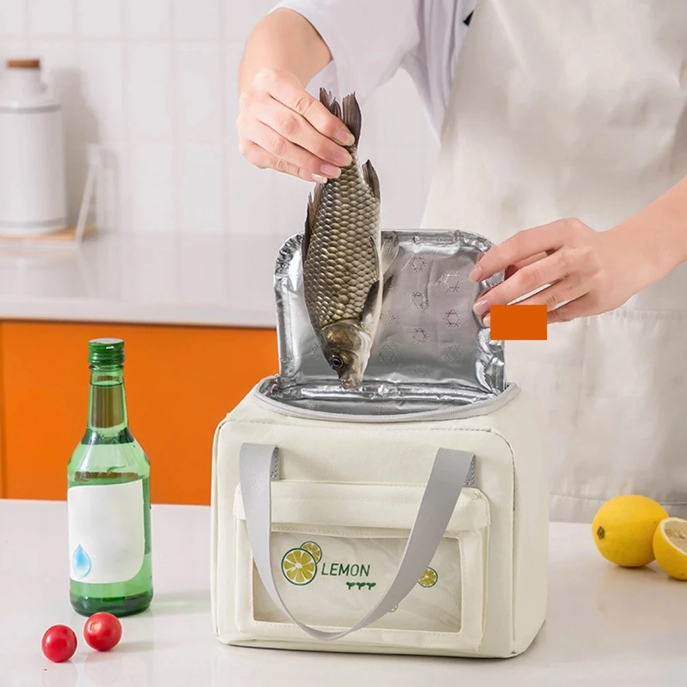 Thermal Lunch Bags Portable Oxford Fresh Cooler Pouch for Office Student Convenient Lunch Box Tote  Food Container Bag