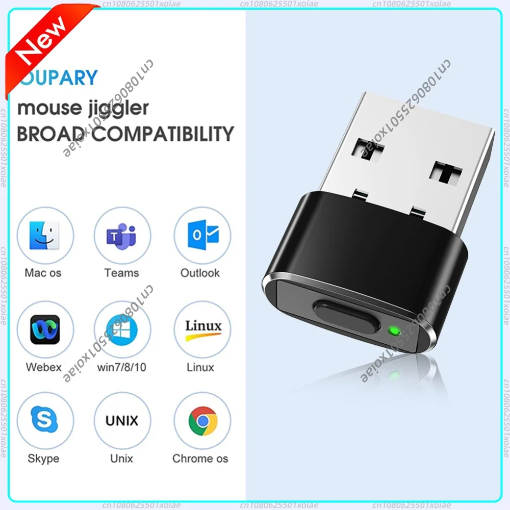 Mini Mouse Mover Jiggler ON/Off Button USB Automatic Mouse Jiggler Mover Undetectable Plug and Play Keeps Awake for Computer