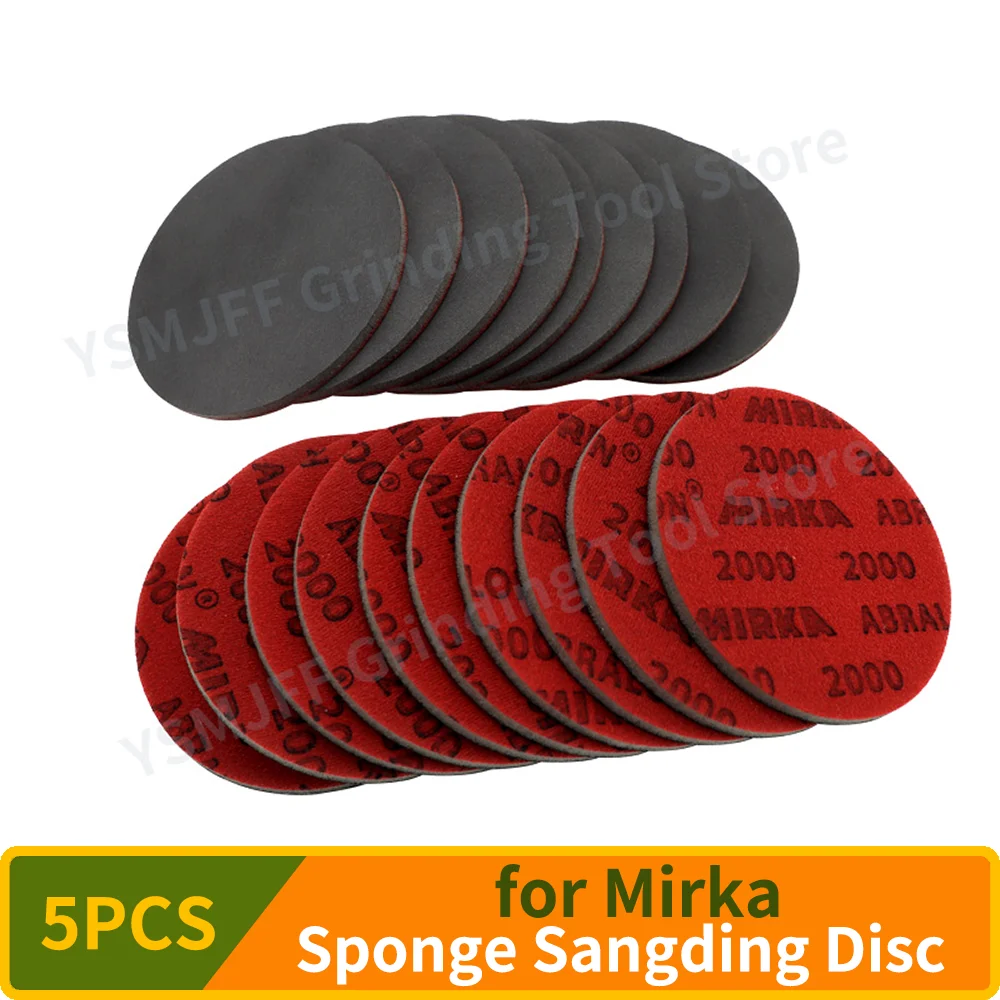 5PCS 5 Inch/6 Inch Sponge Sangding Disc Foam Hook & Loop Round Sandpaper 180-4000 Grit Foam Dry Wet Sponge Sandpaper for mirka