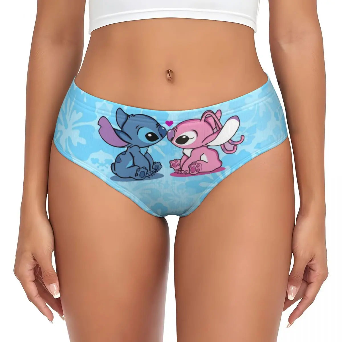 Custom Lilo And Stitch Pattern Kawaii Brief Panties Women's Breathable Underwear