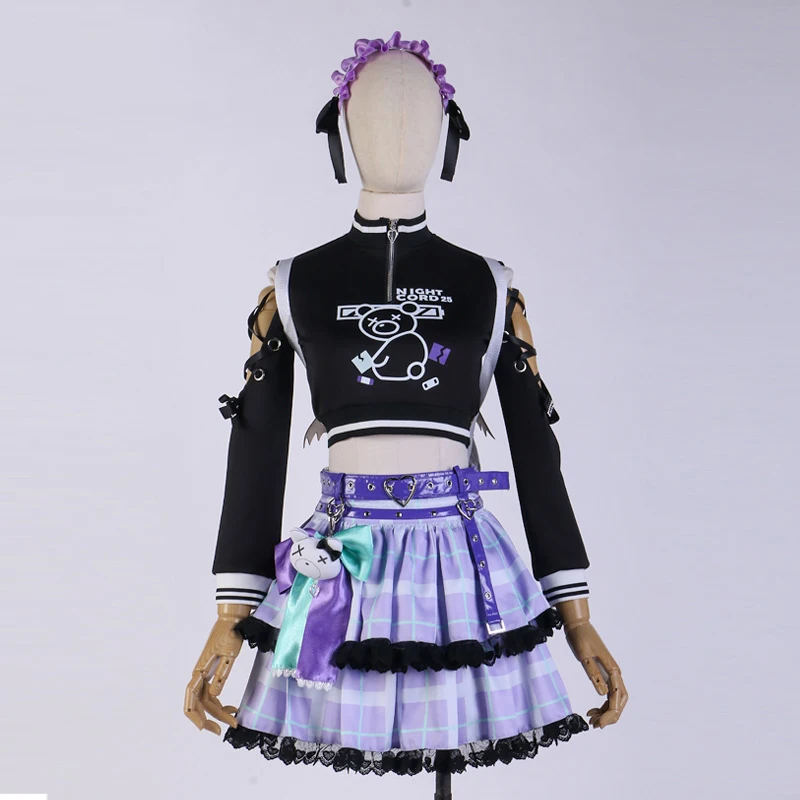 

Shinonome Ena costume 25 o'clock new cosplay Cool daily Purple daily women Plaid Skirt SS