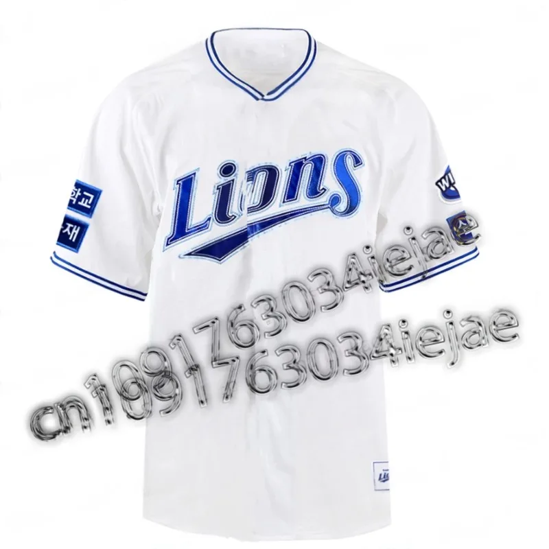 

2025 Summer Men's Korea Lions Home Baseball Jersey Oversized Player Top for Kids And Adults New Arrival Quick Drying Top Tees