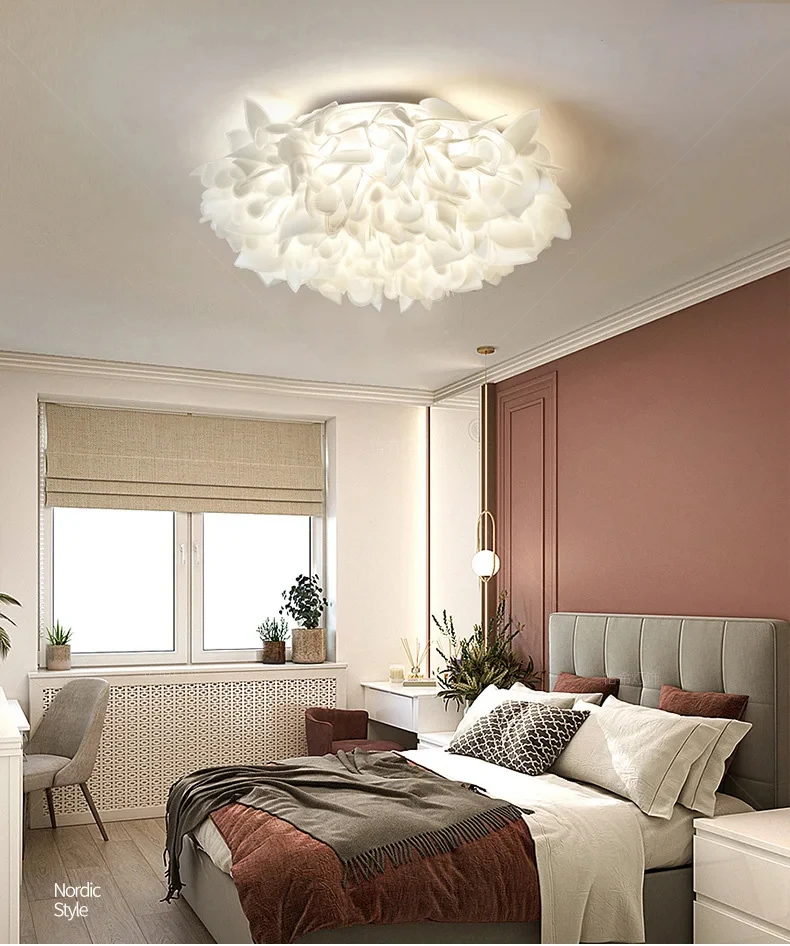 

Romantic white flower LED ceiling light, suitable for bedroom, dining room, living room pendant light YX931TB