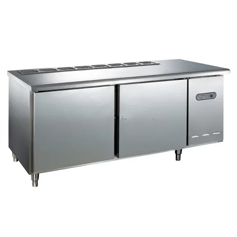 

Cabinet Console Commercial Milk Tea and Beverage Shop Water Bar Freezer Workbench Salad Refrigerator Refrigerated Freezer