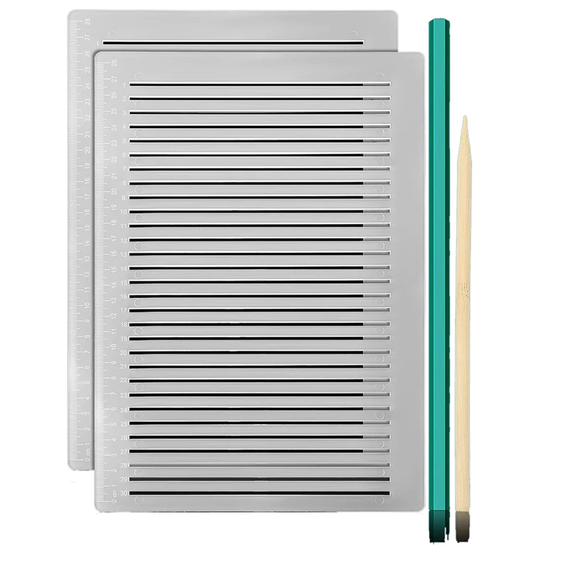 T04C-2 Pcs Plastic Straight Line Stencil Template For Journaling