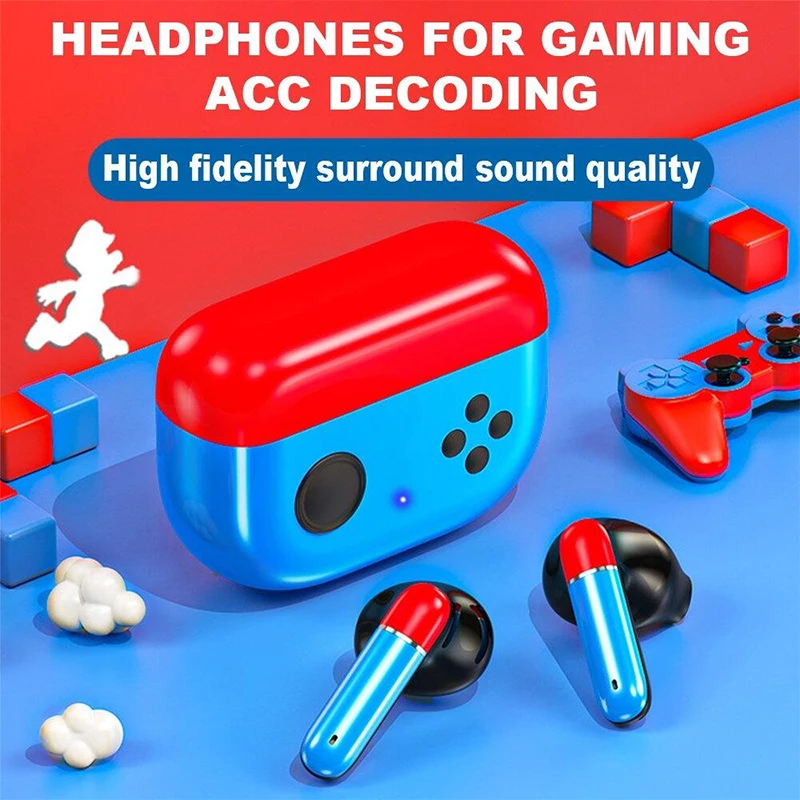 F2 Wireless Earphones Bluetooth 5.0 Headphones IPX4 Waterproof Sports Stereo Earbuds Noise Cancelling Gaming Headset with Mic