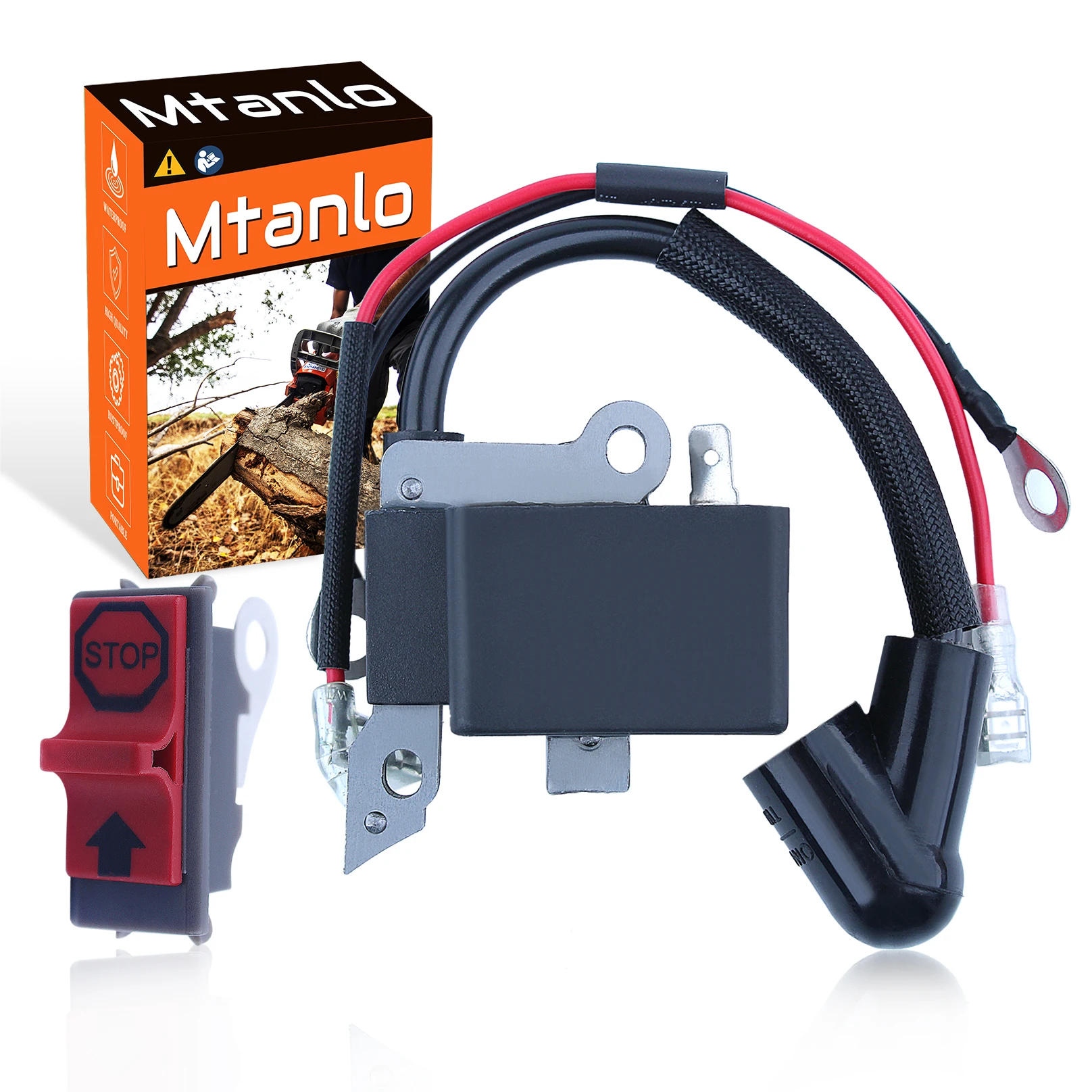 Комплект стоп-выключателя катушки зажигания для бензопилы Husqvarna 136 137 141 235 240 36 41 530039143 545199901 545063901 530039239