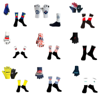 ALPECIN LIDL AG2R BORAful Team BLUE One Pair Half Finger Cycling Gloves + ONE PAIR CYCLING SOCKS